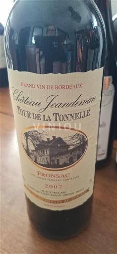 Бордо Фронсак Château Jeandeman Tour de la Tonnelle 2007