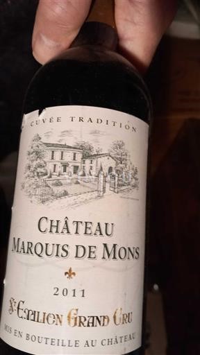 Bordeaux Saint-Émilion Grand Cru Grand Cru Château Marquis de Mons Tradition 2011