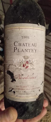Бордо Château Plantey 1998