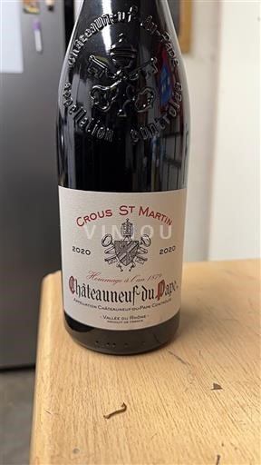 Thung lũng Rhône Châteauneuf-du-pape Crous St Martin Hommage à l'an 1579 2020