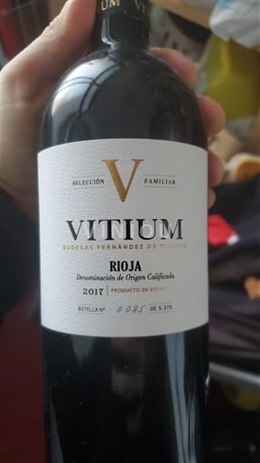 Wines Rouge sec Vitium Selección Familiar Bodegas Fernández de Piérola 2017 Spain Rioja DO
