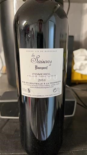Bordeaux Pomerol Château Bourgneuf Les Saisons de Bourgneuf 2018