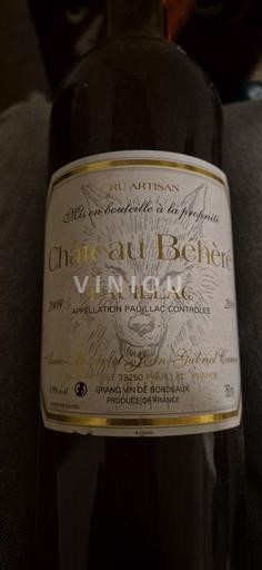 Bordeaux Pauillac Château Béhéré 2019