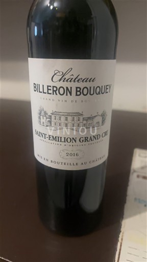 Bordeaux Saint-Émilion Grand Cru Château Billeron Bouquey 2016