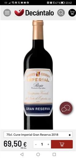 Wines Rouge sec Imperial Gran Reserva Cune 2018 Spain Rioja DO