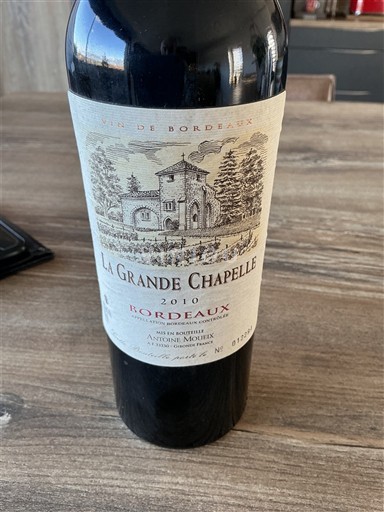 Wines Rouge sec La Grande Chapelle 2010 France Bordeaux AOC