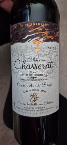 Bordeaux Blaye-Côtes-de-Bordeaux Château Chasserat André Bouyé 2020