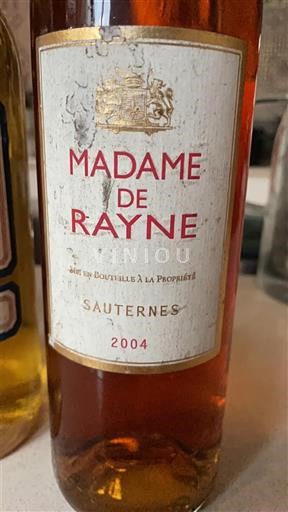 Бордо Сотерн Château Rayne Vigneau Madame de Rayne 2004