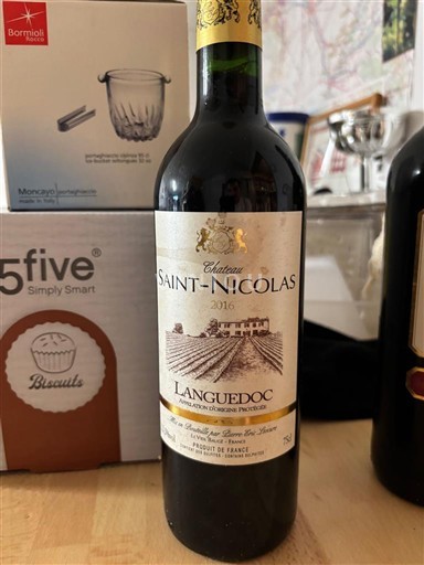 Wines Rouge sec Château Saint-Nicolas 2016 France Languedoc AOC