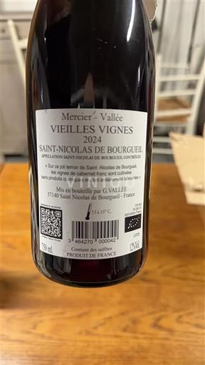 Thung lũng sông Loire Saint-Nicolas-De-Bourgueil Mercier-Vallée Vieilles Vignes 2024