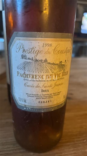Vine Blanc doux Cuvée de Sainte Jeanne Prestige du Coustalat 1998 Frankrig Sydvestfrankrig Pacherenc-du-vic-bilh AOC