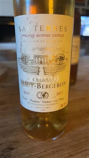 Бордо Сотерн Château Haut-Bergeron 2017