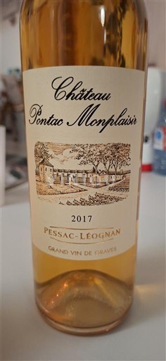 Viner Blanc sec Château Pontac Monplaisir 2017 Frankrike Bordeaux Pessac-Léognan AOC