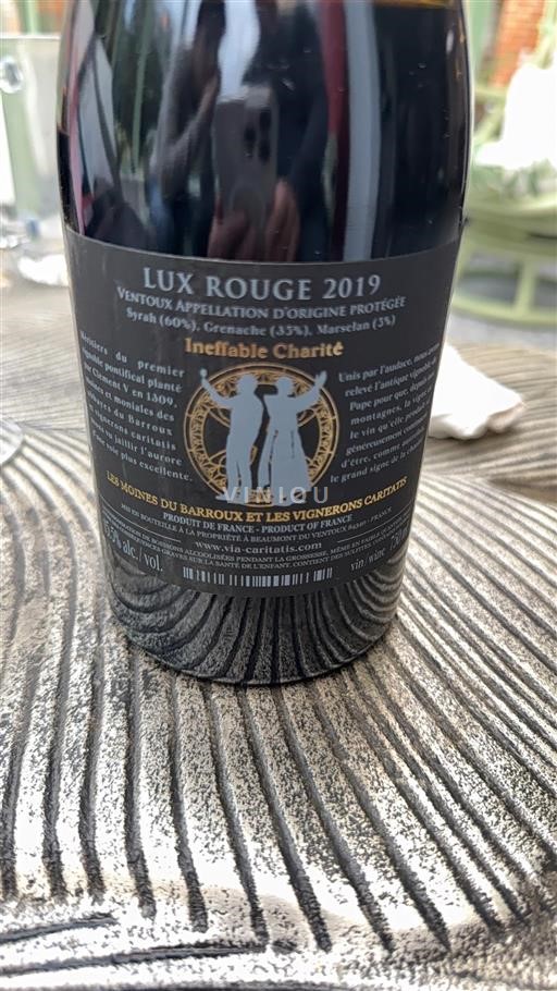 Рона Венту Les Moines du Barroux et Les Vignerons Caritatis Ineffable Charité 2019