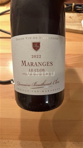 Бургундія Маранж Domaine Bouthenet-Élève Le Clos 2022