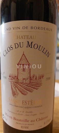 Bordeaux Saint-Estèphe Château Clos du Moulin 1998