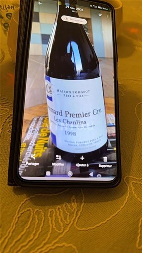 Borgoña Pommard Premier Cru Maison Forgot Père & Fils Les Chanlins 1998