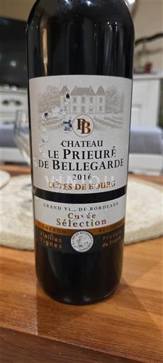Bordeaux Côtes-de-bourg Château Le Prieuré de Bellegarde Sélection 2016