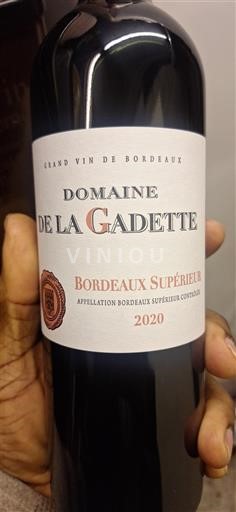 Bordeaux Bordeaux Supérieur Domaine La Gadette 2020