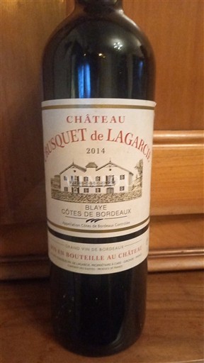 Bordeaux Blaye-Côtes-de-Bordeaux Château Pasquet de Lagarcie 2014