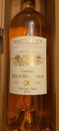 Бордо Сотерн Château Haut-Bergeron 2023