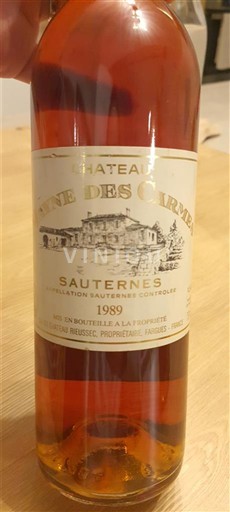 Bordeaux Sauternes Château Mayne Des Carmes 1989
