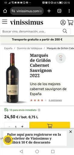 Кастилія-Ла-Манча Домініо де Вальдепуса Marqués de Griñón Cabernet Sauvignon 2022
