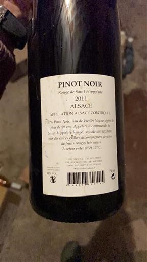 Alsace Rouge de Saint Hippolyte Pinot Noir 2011