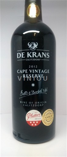 Карру Калітздорп De Krans Cape Vintage Reserve 2012