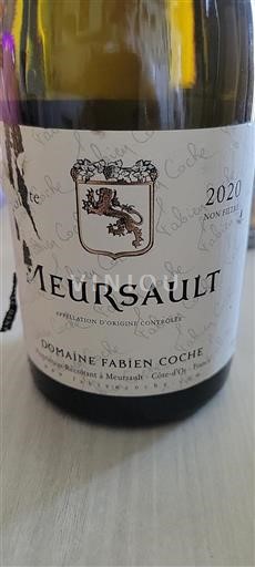 Vin Blanc sec Fabien Coche 2020 France Bourgogne Meursault AOC
