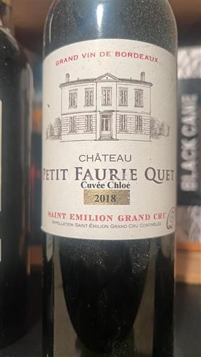 Bordeaux Saint-Émilion Grand Cru Grand Cru Château Petit Faurie Quet Chloé 2018