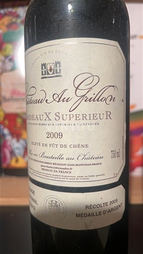 Бордо Бордо Суперіор Château Au Grillon 2009