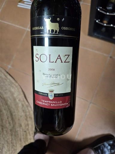Castilla-La Mancha Không được chỉ định Bodegas Osborne Solaz Tempranillo Cabernet Sauvignon 2008