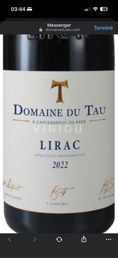 Rhônen laakso Lirac Domaine Tau 2022