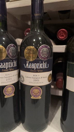 Pobrežní oblast Stellenbosch Château Kaapzicht BIN 3 Cabernet Sauvignon & Merlot 2001