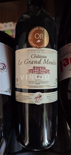 Bordo Blaje-kote-de-Bordo Château Le Grand Moulin 2012
