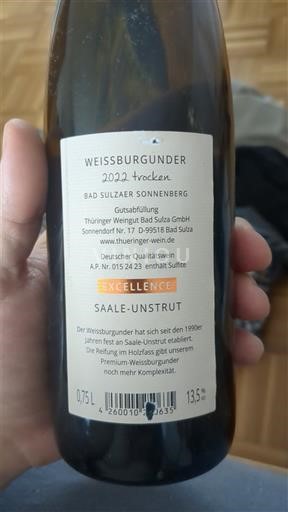 Зале-Унструт Заале-Унструт Thüringer Weingut Bad Sulza Excellence 2022