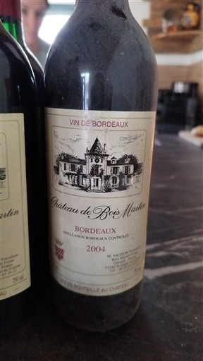 Rượu vang Rouge sec Château Bois Martin 2004 Pháp Bordeaux AOC