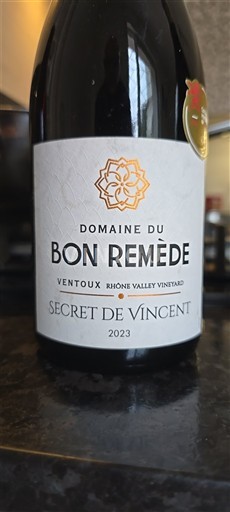 Рона Венту Domaine Bon Remède Secret de Vincent 2023