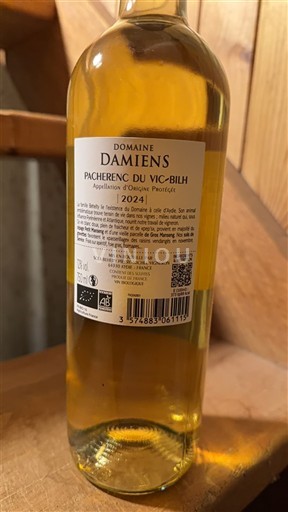 Verërat Blanc sec Domaine Damiens 2024 Francë Jugperëndim Pacherenc-du-vic-bilh AOC