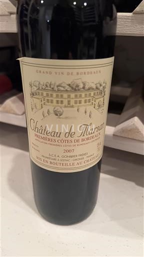 Бордо Прем'єр-Кот-де-Бордо Château Marsau 2007