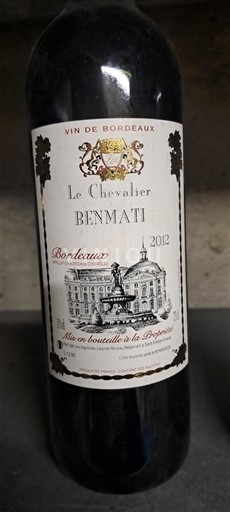 Bordeaux Le Chevalier Benmati 2012