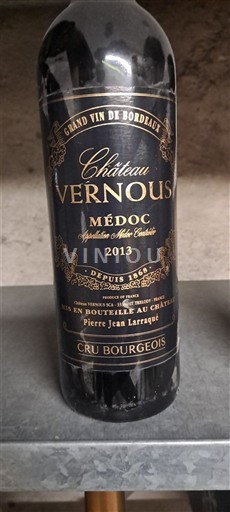 Bordeaux Médoc Château Vernous 2013