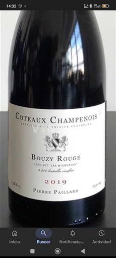Šampanja Coteaux Champenois Pierre Paillard Bouzy Rouge Lieu-dit Les Mignottes 2019