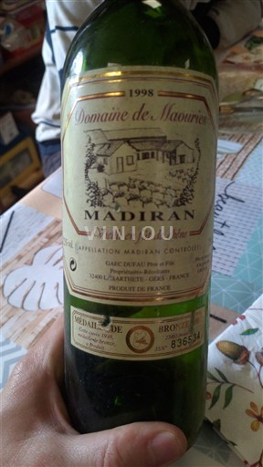 Південний Захід Мадіран Domaine Maouries Vieilli en fût de chêne 1998