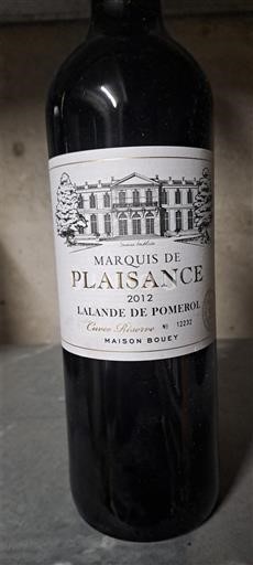 Bordeaux Lalande-de-Pomerol Marquis de Plaisance Réserve 2012