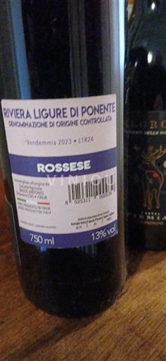 Лігурія Рів'єра Лігуре ді Поненте Rossese 2023