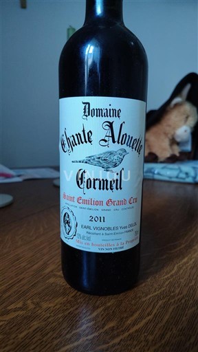 Bordoja Saint-Émilion Grand Cru Domaine Chante Alouette Cormeil 2011