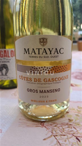 Viner Blanc moelleux Gros Manseng Matayac 2023 Frankrike Sydväst Côtes de Gascogne IGP