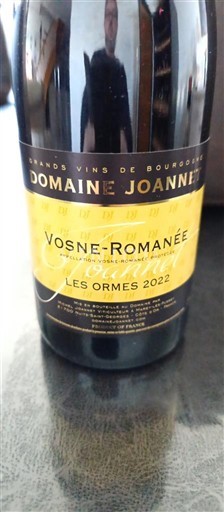Бургундія Вон-Романе Domaine Joanne Les Ormes 2022